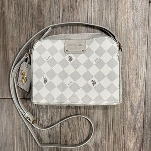 U.S. Polo Assn. White and Gray Crossbody Bag